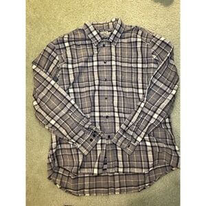 Men's LL Bean Black & Grey Traditional Fit Flannel shirt size XL